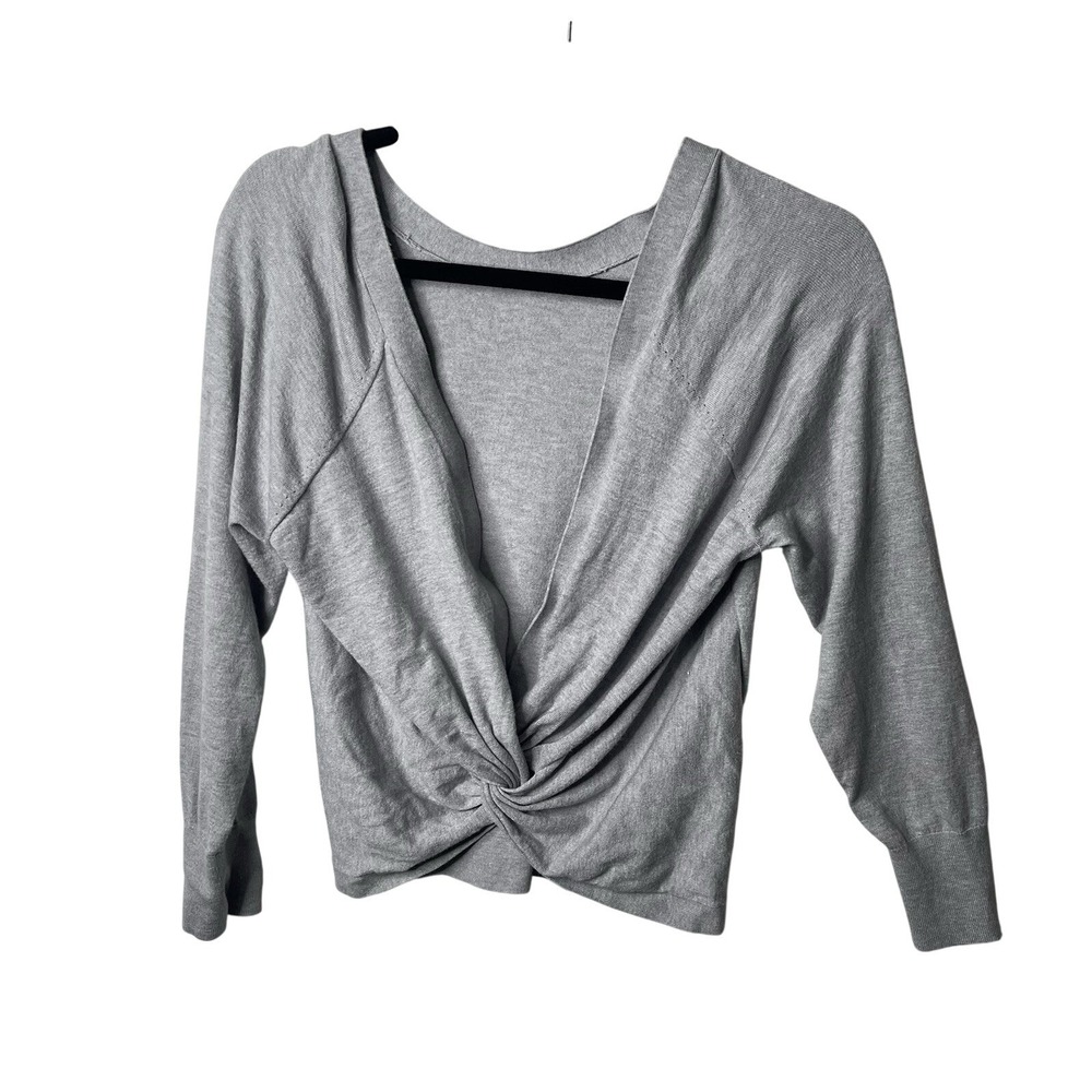 Victoria's Secret Gray‎ Twist Front Long Sleeve Sweater Top Women's Medium M